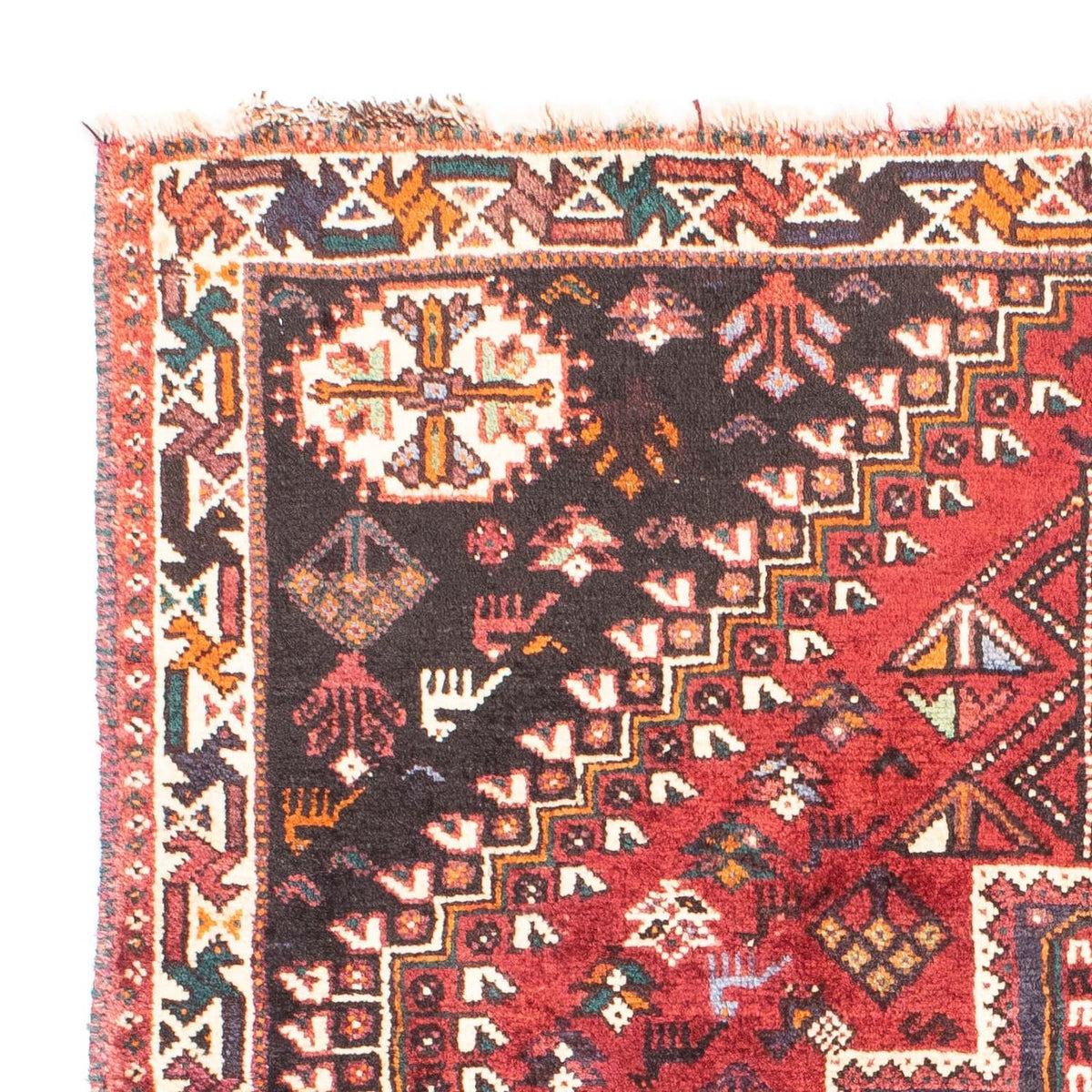 Shiraz Teppich 112x163cm - Perserteppich - dunkelrot