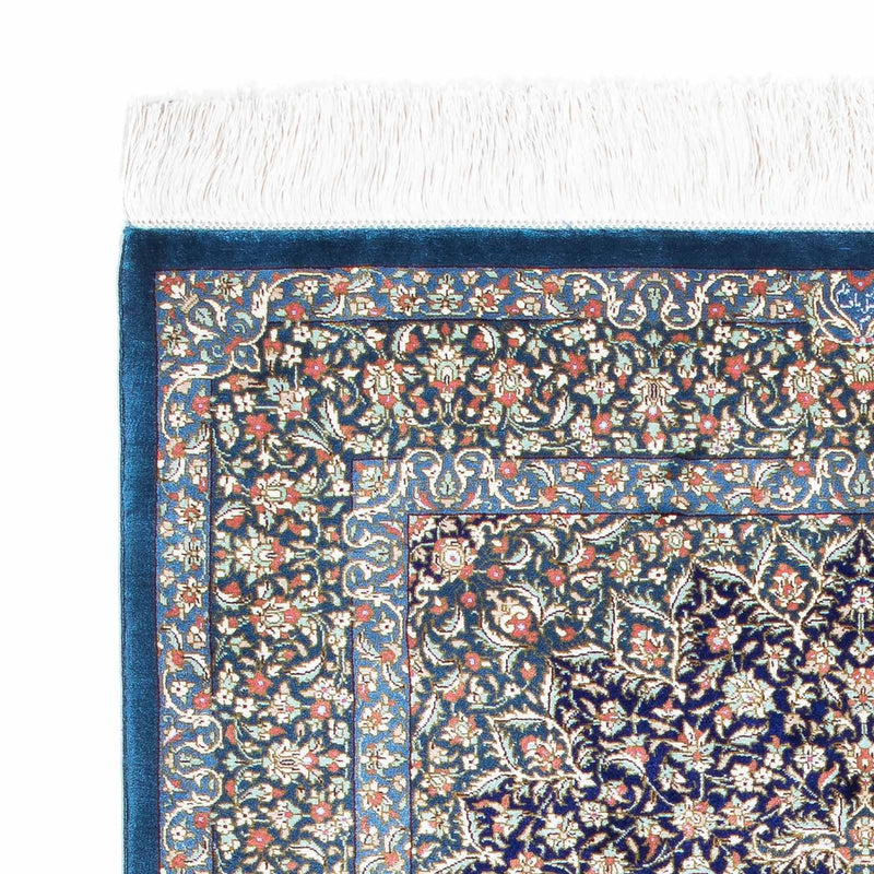 Ghom Teppich 78x121cm - Perserteppich - dunkelblau
