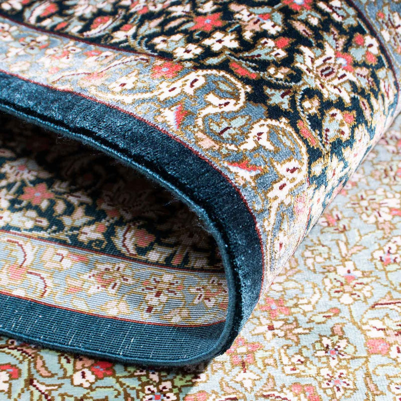 Ghom Teppich 77x121cm - Perserteppich - dunkelblau