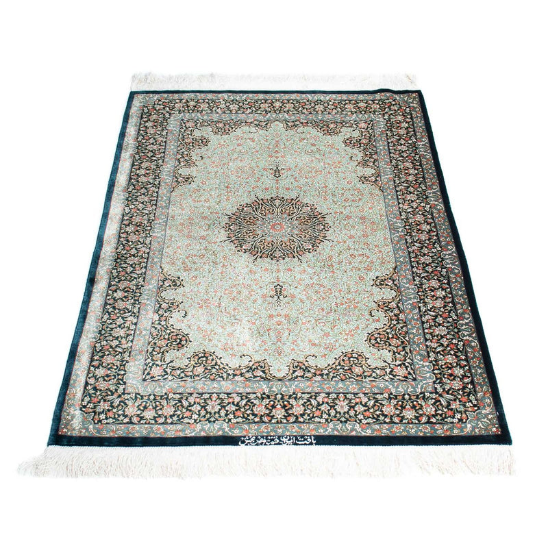 Ghom Teppich 77x121cm - Perserteppich - dunkelblau