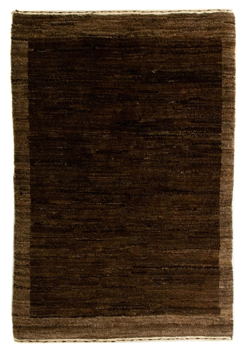 Gabbeh Teppich Indus 58x88cm - Wollteppich - dunkelbraun