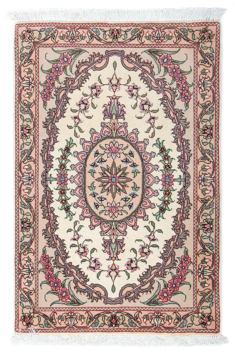 Täbriz - 50 Raj Teppich 60x90cm - Perserteppich - beige