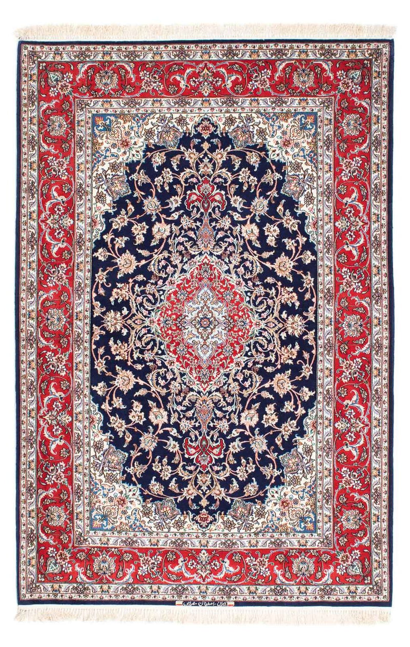 Isfahan Teppich 130x197cm - Perserteppich - dunkelblau