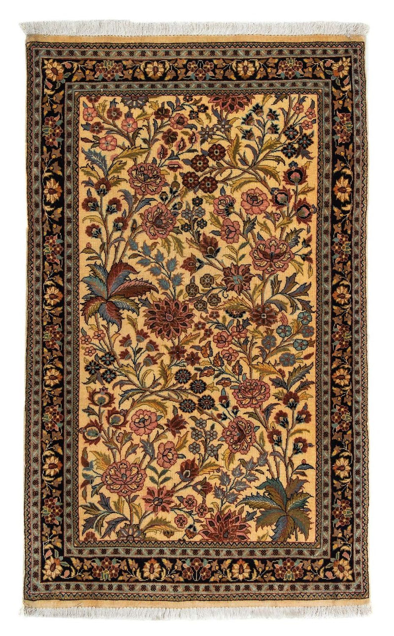 Ghom Teppich 68x113cm - Perserteppich - senfgelb