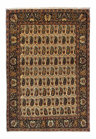 Ghom - Seide Teppich 135x195cm - Perserteppich - hellbeige