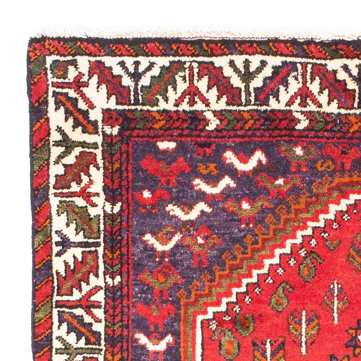 Shiraz Teppich 111x139cm - Perserteppich - dunkelrot
