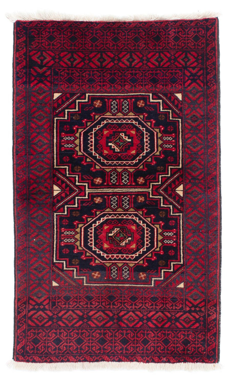 Belutsch Teppich 84x146cm - Orientteppich - dunkelrot