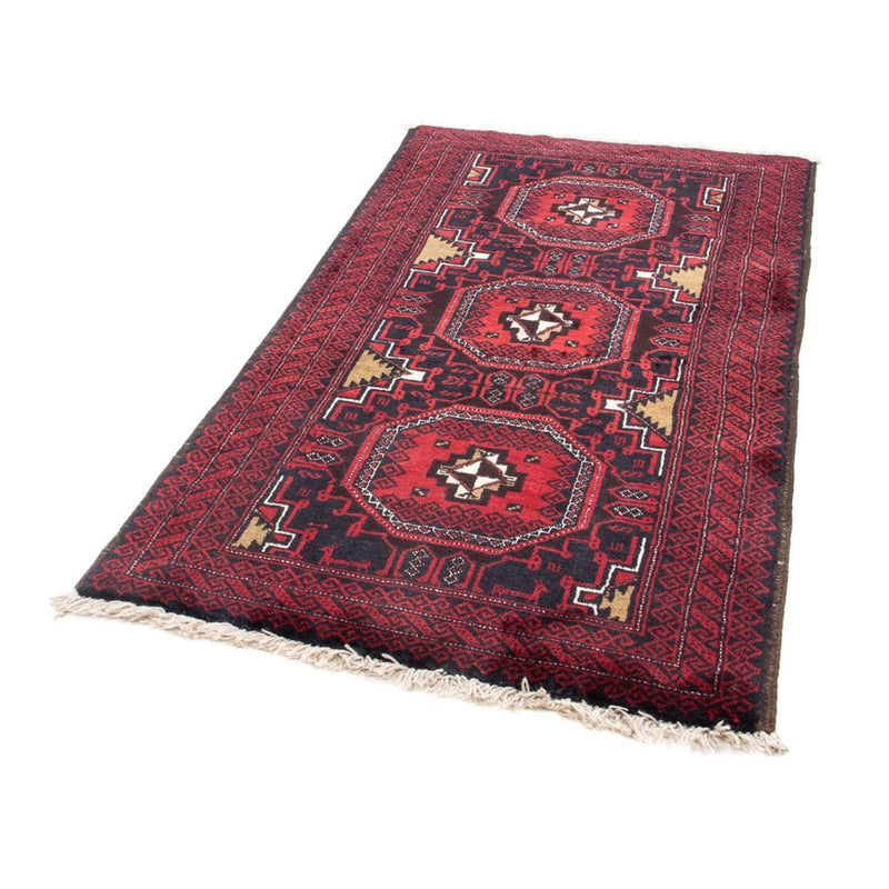 Belutsch Teppich 95 x 175 cm - dunkelrot