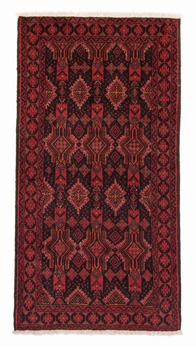 Belutsch Teppich 99x201cm - Orientteppich - dunkelrot