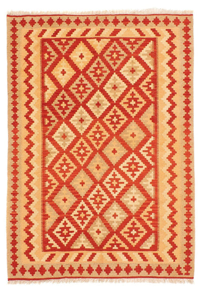 Kelim Fars Teppich 152x206cm - dunkelrot