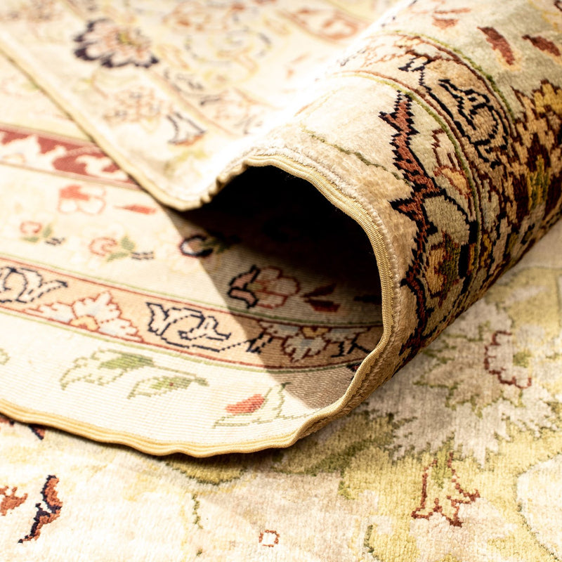 Hereke Seide Teppich 277x375cm - Orientteppich - beige