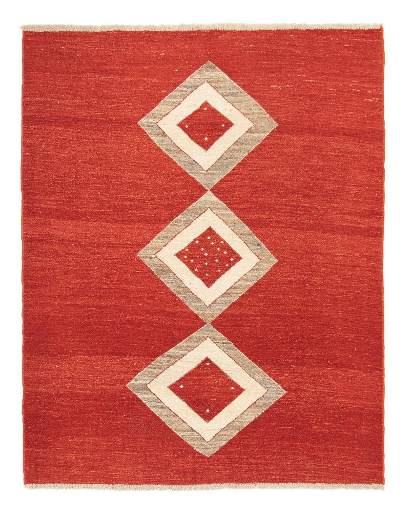 Gabbeh Persisch Teppich 150x190cm - Perserteppich Wollteppich - rot