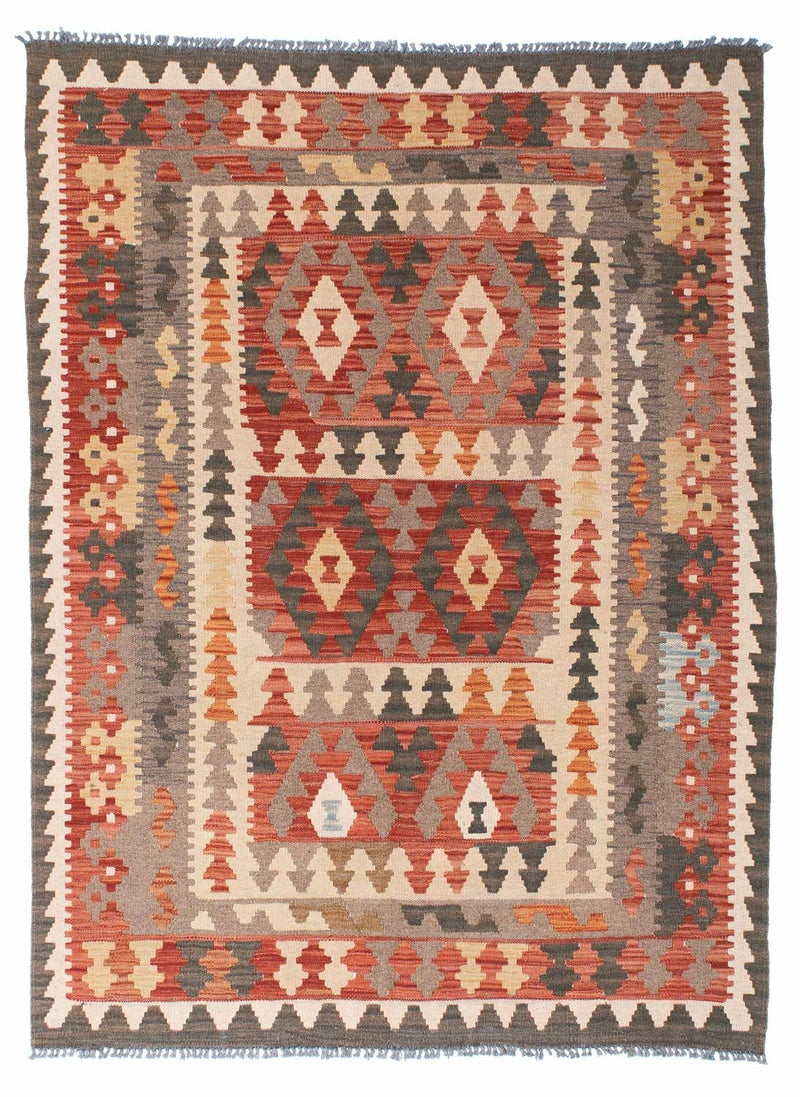 Kelim Teppich - Oriental 147 x 194 cm - hellrot