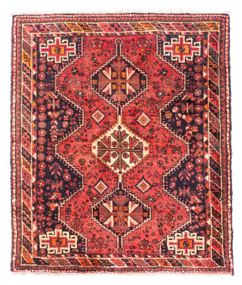 Shiraz Teppich 120x145cm - Perserteppich - dunkelrot