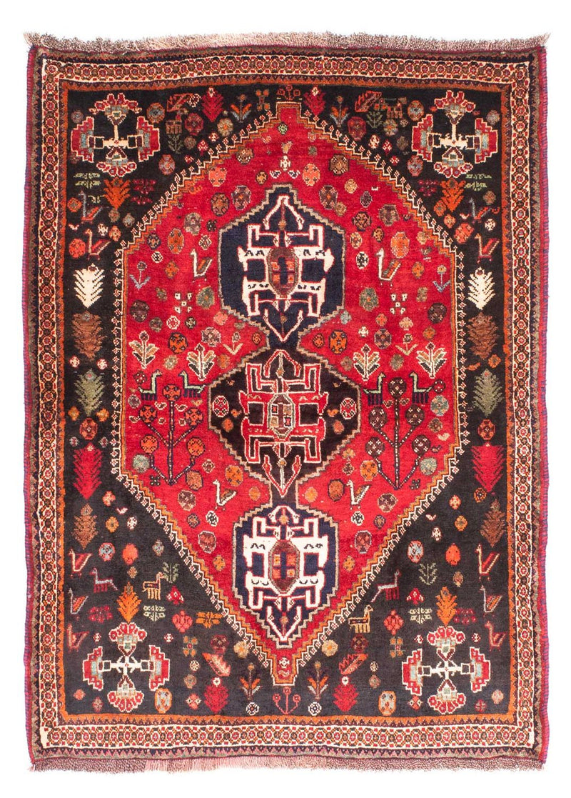 Shiraz Teppich 124x174cm - Perserteppich - dunkelrot
