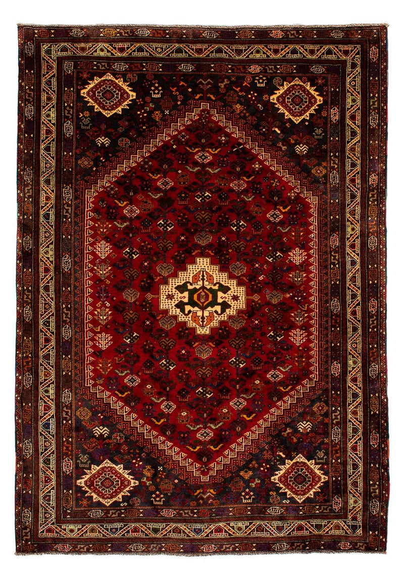 Shiraz Teppich 210x295cm - Perserteppich - dunkelrot