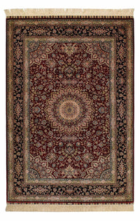 China Seide Teppich 122x183cm - Orientteppich - dunkelrot – product image