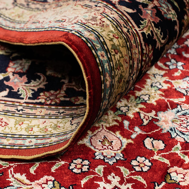 China Seide Teppich 122x183cm - Orientteppich - dunkelrot
