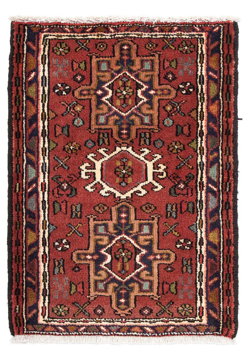 Qaraja Teppich 70x98cm - Perserteppich - dunkelrot