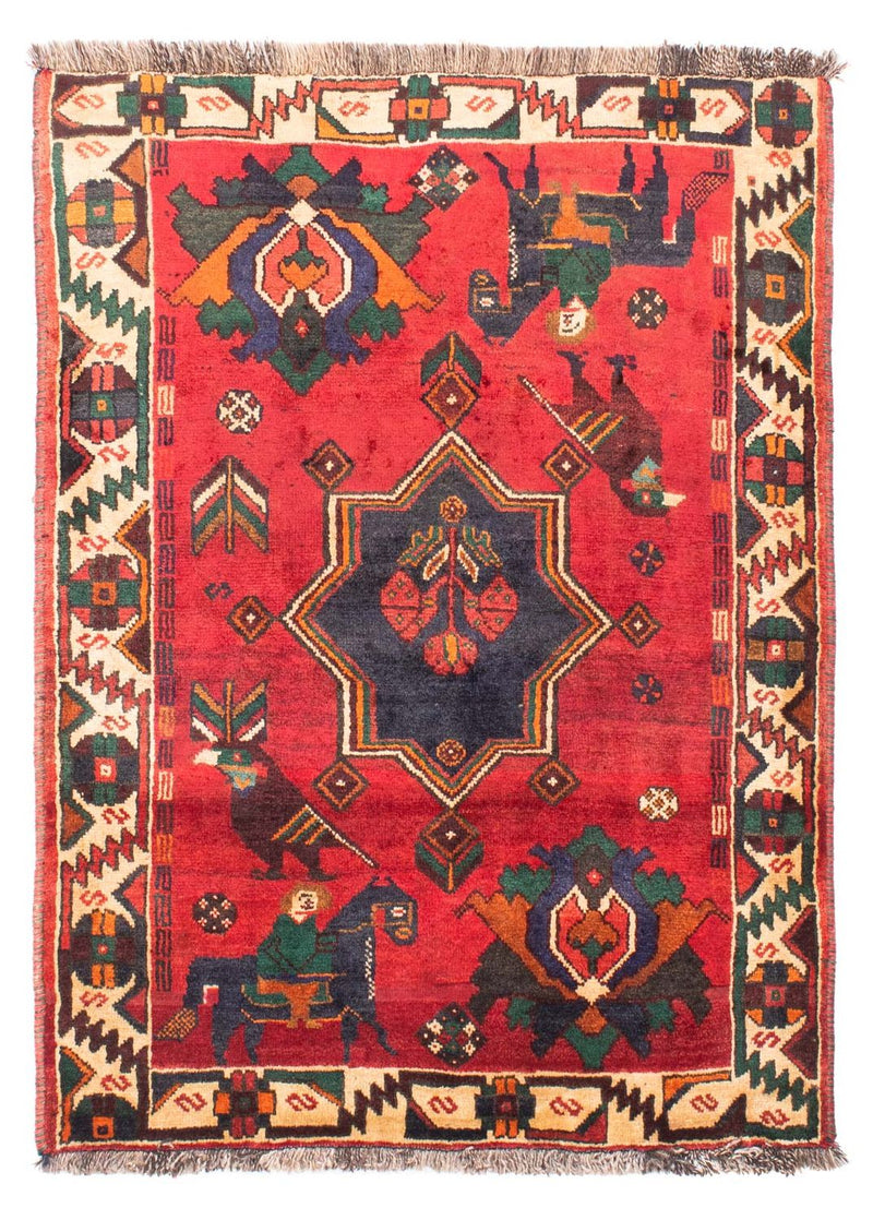 Shiraz Teppich 117x159cm - Perserteppich - dunkelrot