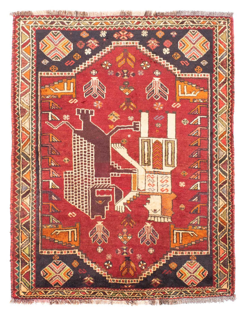 Shiraz Teppich 120x167cm - Perserteppich - dunkelrot