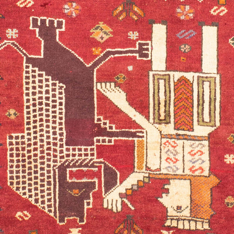 Shiraz Teppich 120x167cm - Perserteppich - dunkelrot