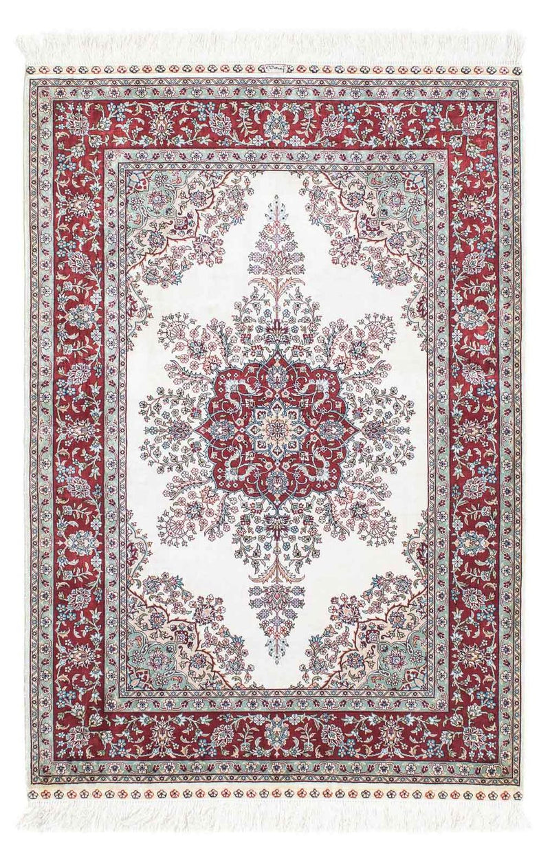 Hereke Teppich 91x137cm - Orientteppich - dunkelrot