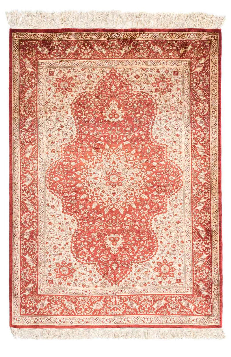 Hereke Teppich 69x122cm - Orientteppich - dunkelrot