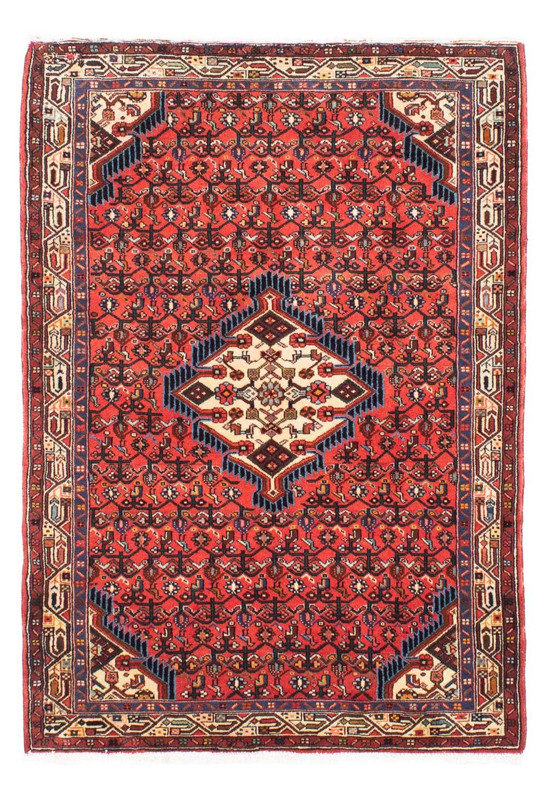 Hosseinabad Teppich 105x160cm - Perserteppich - dunkelrot