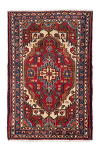 Hamadan Teppich 90x133cm - Perserteppich - dunkelrot – product image