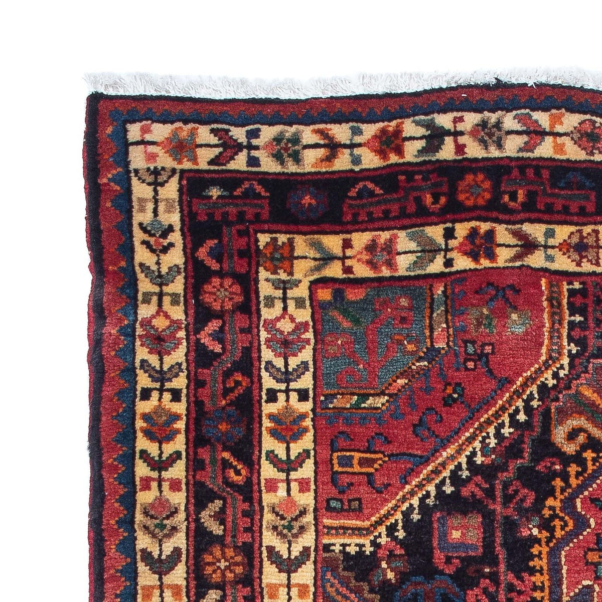 Hamadan Teppich 88x138cm - Perserteppich - dunkelrot