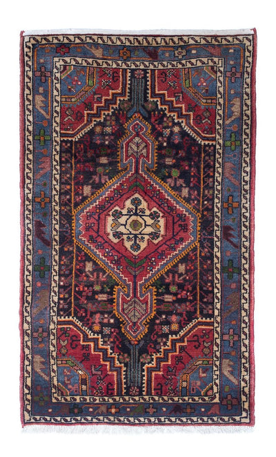 Hamadan Teppich 85x136cm - Perserteppich - dunkelblau