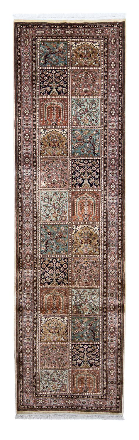 Kaschmir Seide Teppich 74x302cm - Orientteppich - mehrfarbig