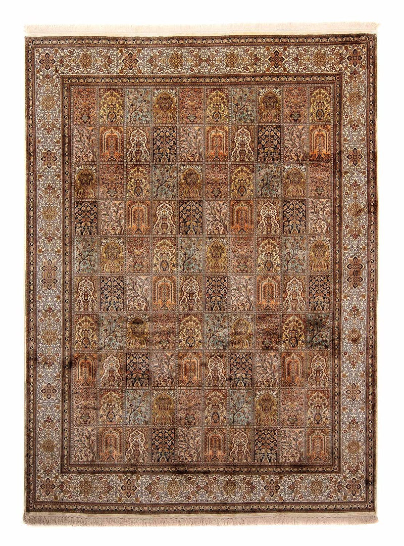 Kaschmir Seide Teppich 248x332cm - Orientteppich - braun