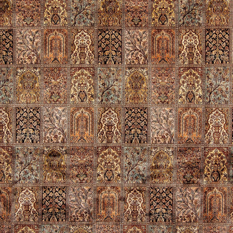 Kaschmir Seide Teppich 248x332cm - Orientteppich - braun