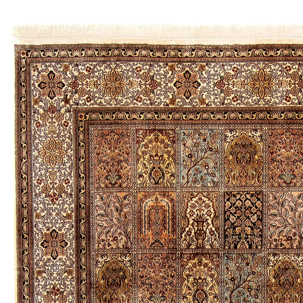 Kaschmir Seide Teppich 248x332cm - Orientteppich - braun
