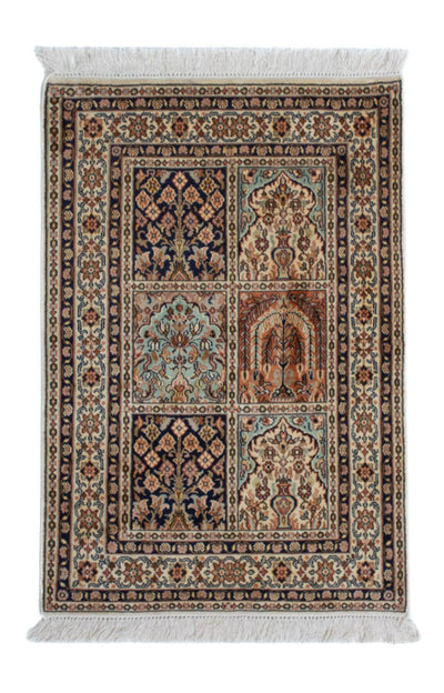 Kaschmir Seide Teppich 63x93cm - Orientteppich - mehrfarbig