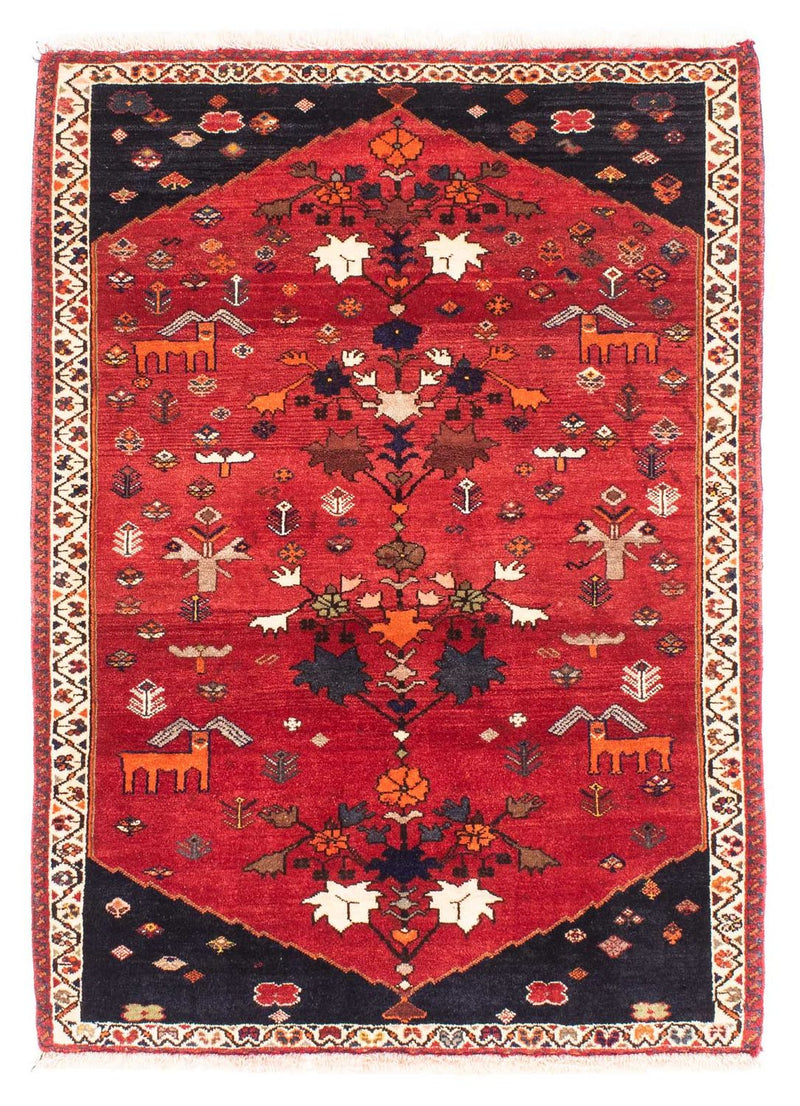 Ghashghai Teppich 110x152cm - Perserteppich - dunkelrot