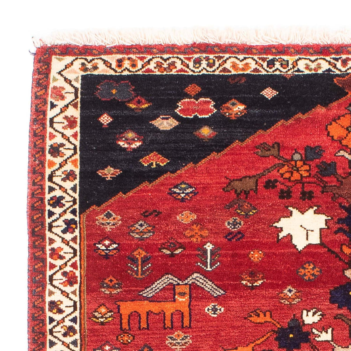 Ghashghai Teppich 110x152cm - Perserteppich - dunkelrot