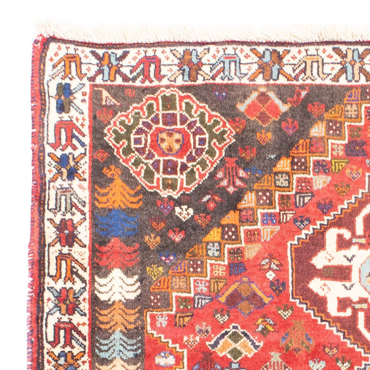 Shiraz Teppich 120x150cm - Perserteppich - dunkelrot