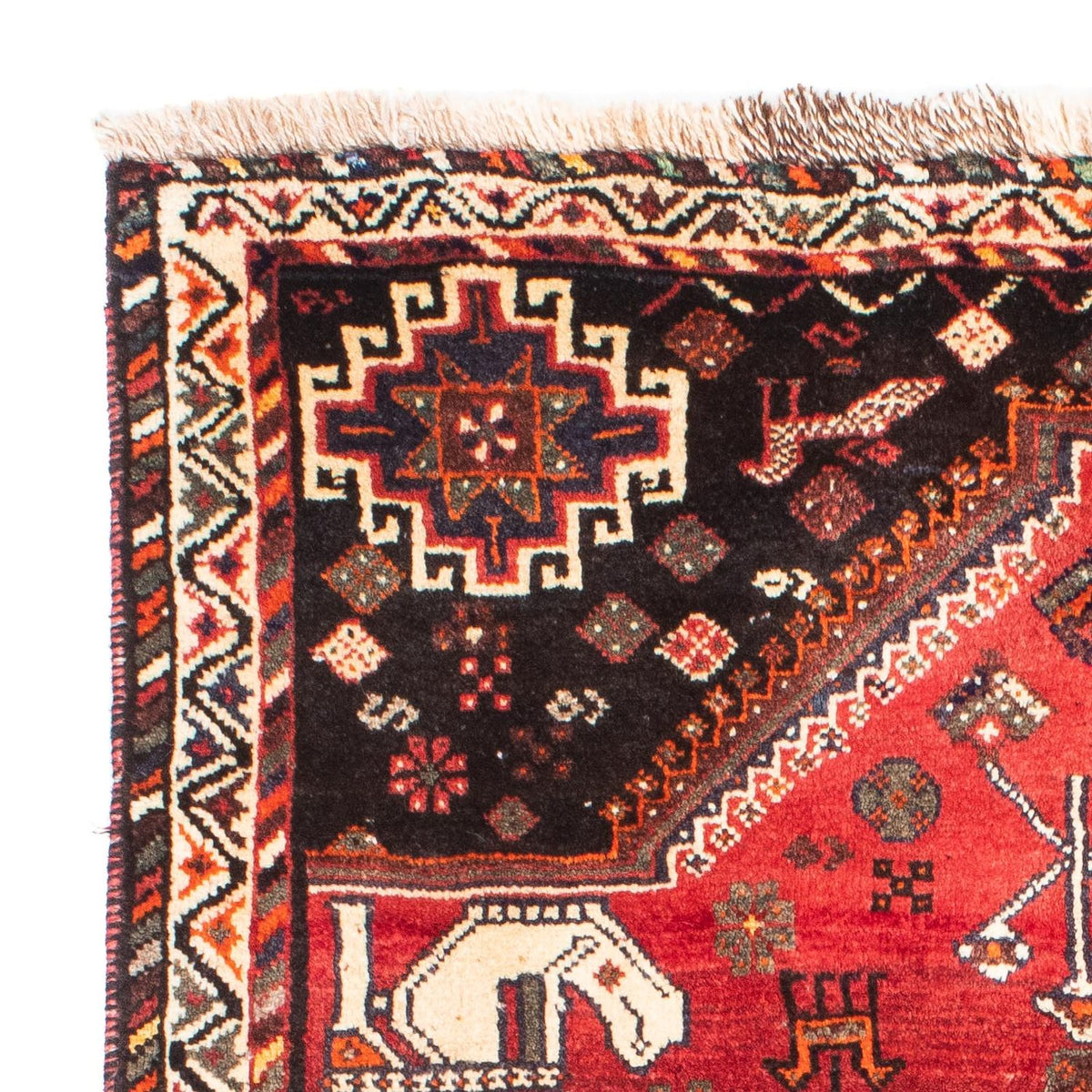 Shiraz Teppich 118x162cm - Perserteppich - dunkelrot