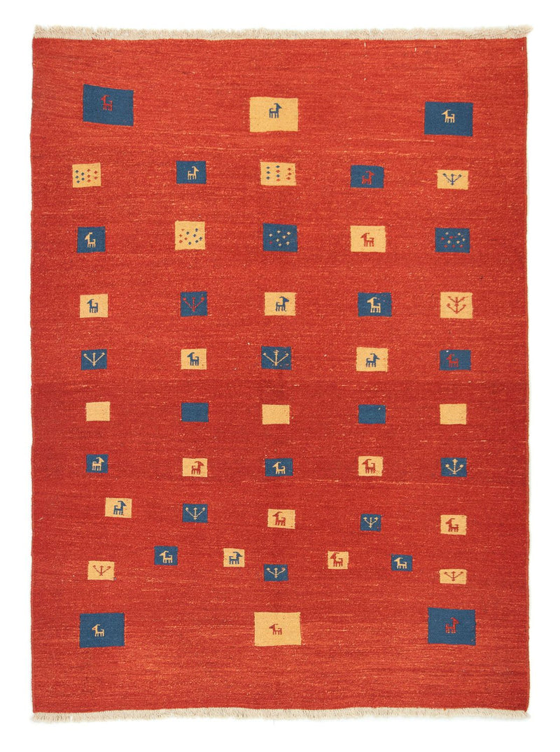 Gabbeh Persisch Teppich 164x225cm - Perserteppich Wollteppich - rot
