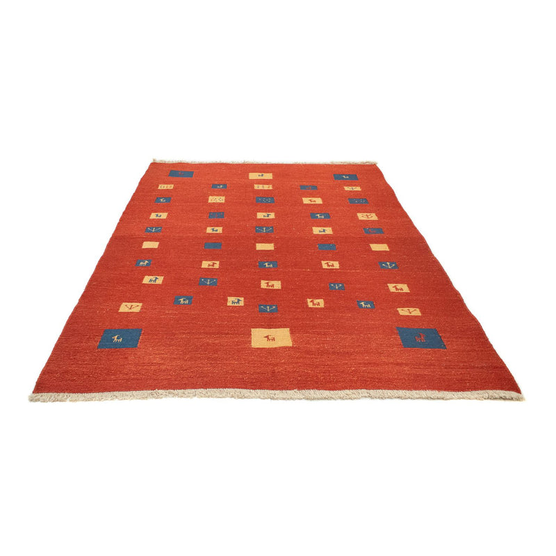 Gabbeh Persisch Teppich 164x225cm - Perserteppich Wollteppich - rot