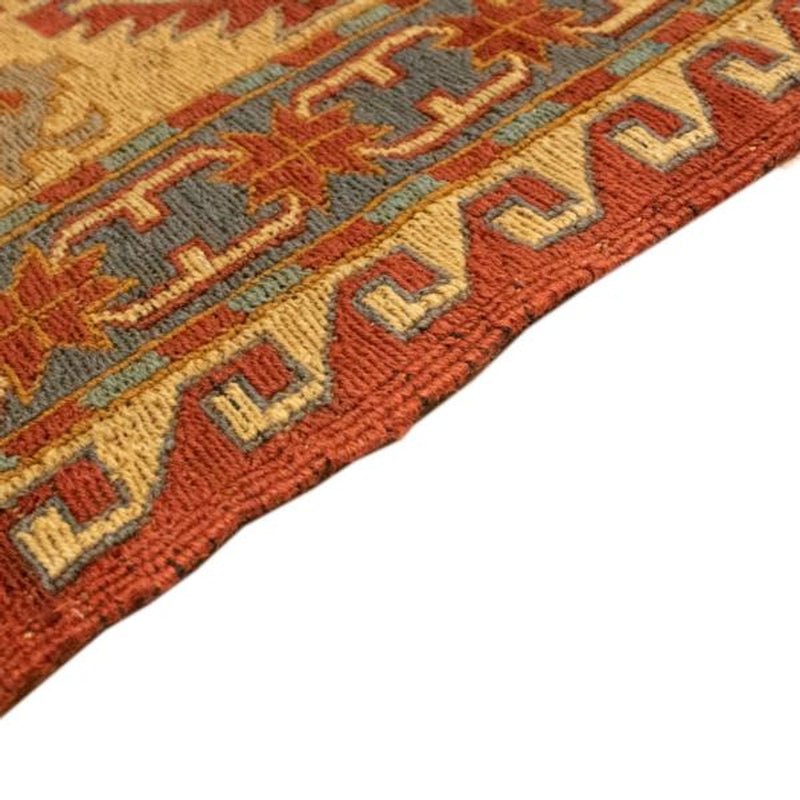 Kelim Seide Teppich 206x248cm - dunkelrot