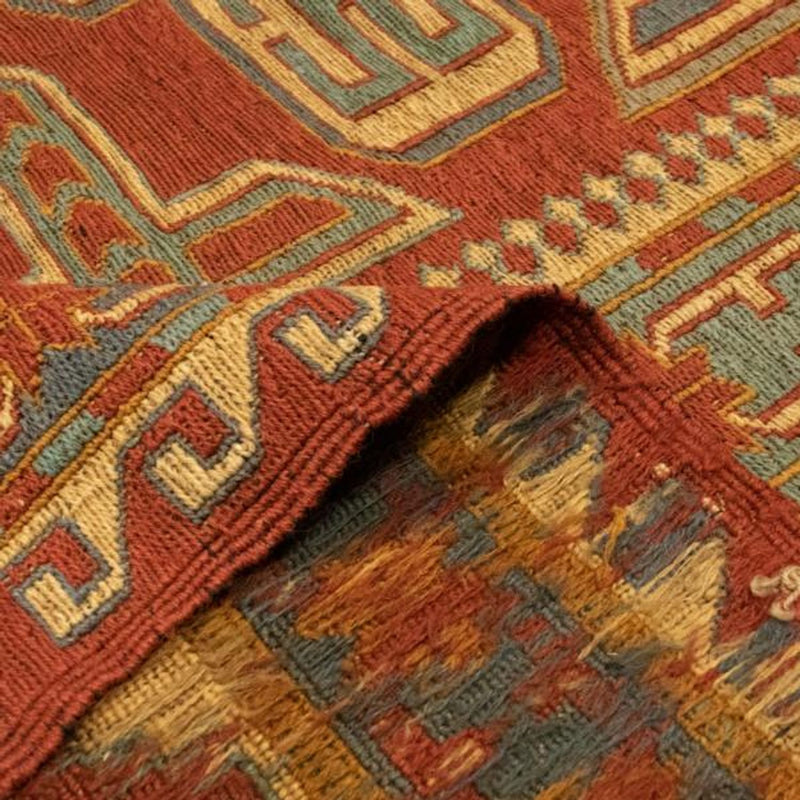 Kelim Seide Teppich 206x248cm - dunkelrot