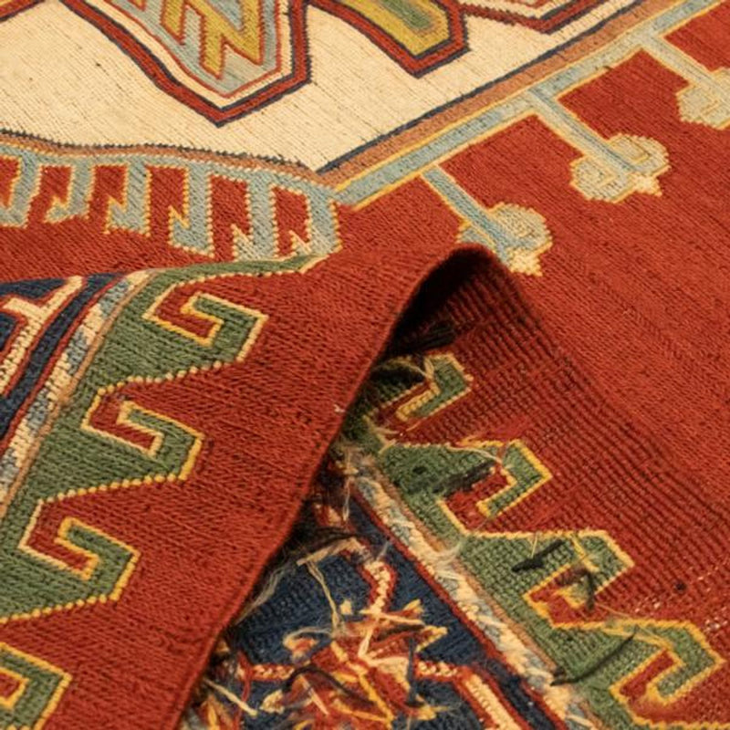 Kelim Seide Teppich 194x254cm - dunkelrot