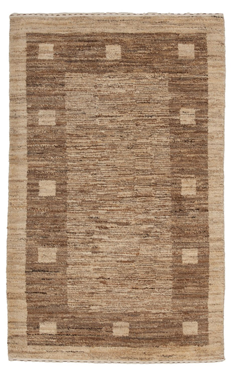 Gabbeh Persisch Teppich 77x126cm - Perserteppich Wollteppich - natur