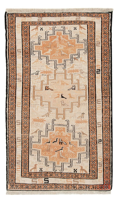 Kelim Seide Teppich 63x107cm - beige