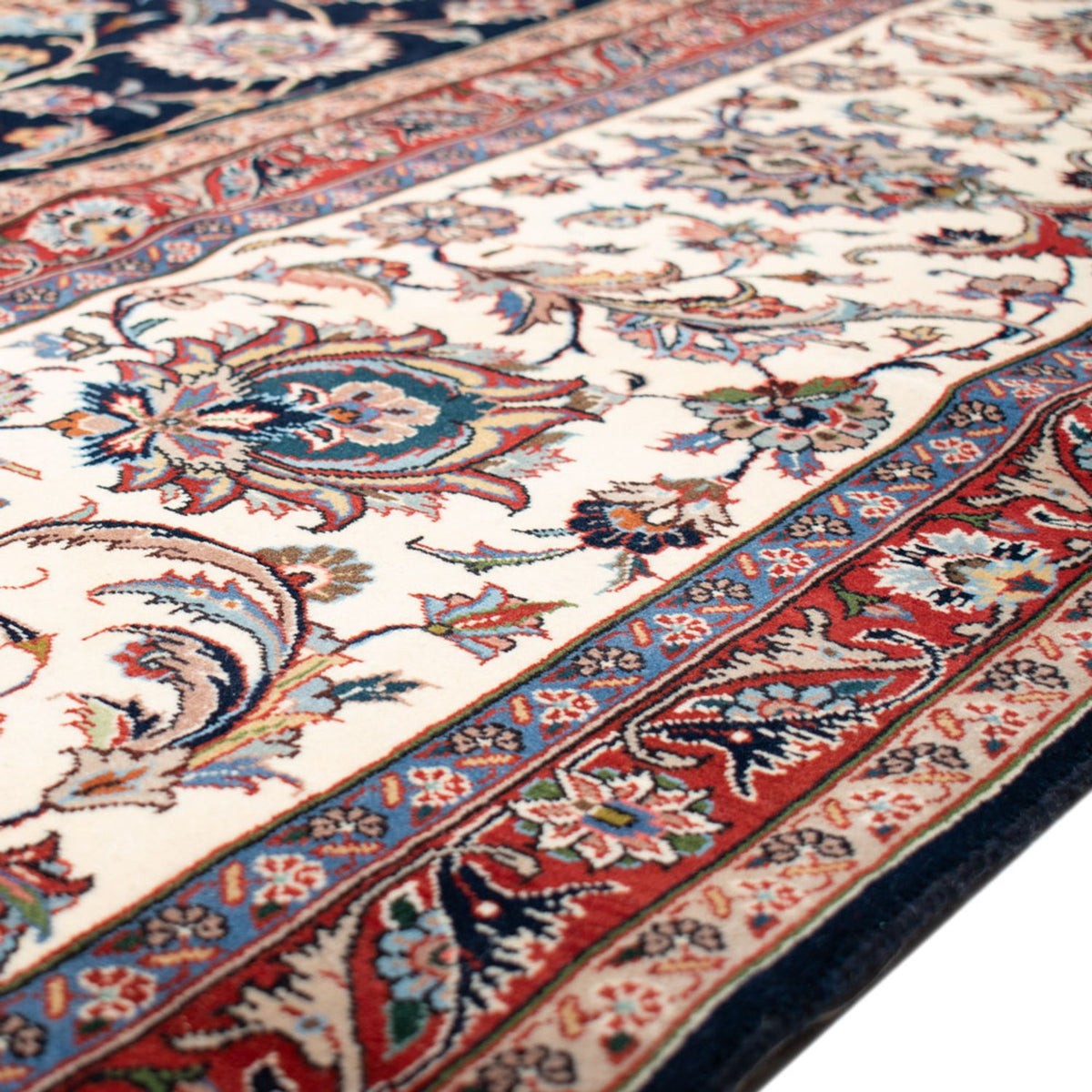Kaschmar Teppich 388x388cm - Perserteppich - dunkelblau