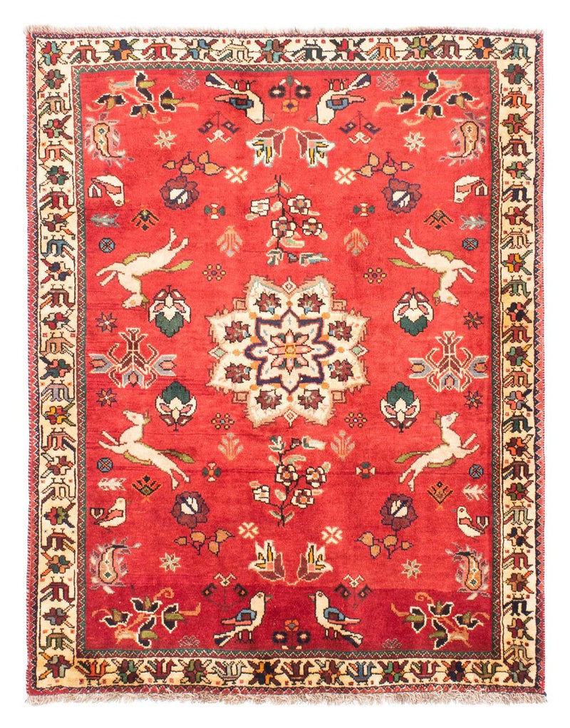 Shiraz Teppich 120x162cm - Perserteppich - dunkelrot